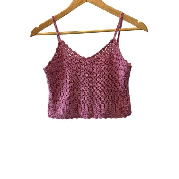 Purple Crochet Crop Spaghetti Strap Casual Top S
L - Picture 2 of 8